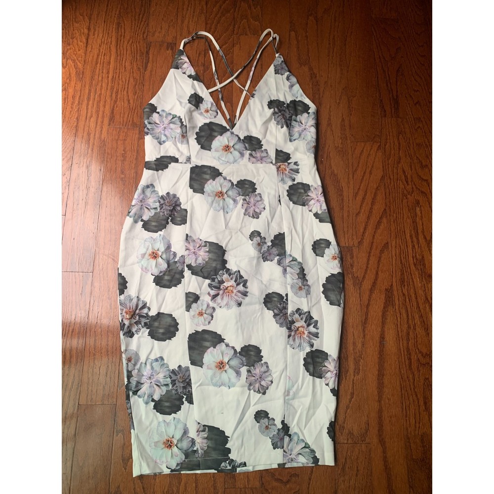 Missguided Floral Midi Cocktail Dress Size 10 NWT